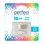 USB2.0 флеш-накопитель PERFEO 16GB M05 Metal Series + Type-C reader (1/10)