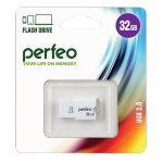 USB2.0 флеш-накопитель PERFEO 32GB M01 White (1/10)