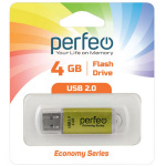 USB2.0 флеш-накопитель PERFEO 4GB E01 Gold economy series (1/10)