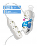 Сетевой удлинитель КОСМОС 3 метра, 3 гнезда, заземление (YKsm3m-3g-Z(K)) (1/20)