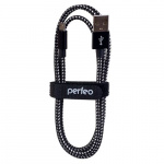 Кабель PERFEO U4802, USB2.0 A вилка - вилка micro USB,  3 м, черно-белый (1/50)