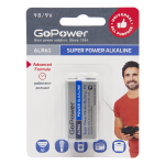 Элементы питания GoPower 6LR61 1BL 9V (1/10/240)