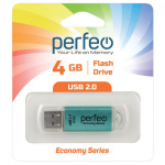 USB2.0 флеш-накопитель PERFEO 4GB E01 Green economy series (1/10)