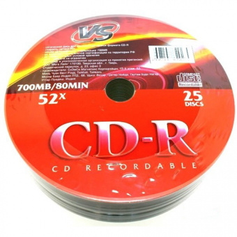 Диски CD-R VS Bulk 25 52x 80min (25/600)