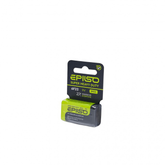 Элементы питания EPILSO 6F22 1 Shrink Card 9V крона (24/480)