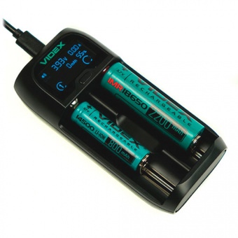 Зарядное устройство  VIDEX VCH-UD200 (пустое, 1-2 х АА, ААА, SC, C, 18650, 14500 и др.) (1/20)