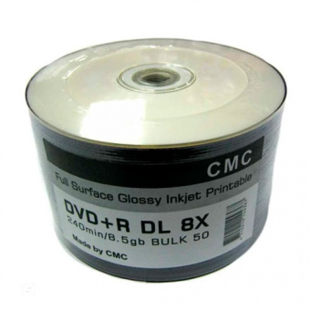 Диски DVD+R CMC Bulk 50 8,5GB Double Layer Full Ink Print (50/600)