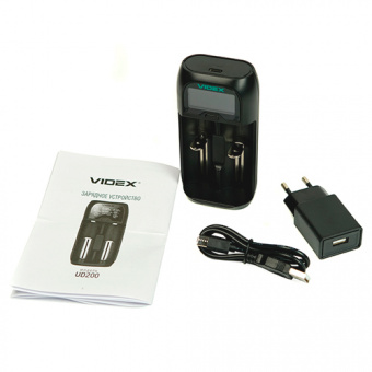 Зарядное устройство  VIDEX VCH-UD200 (пустое, 1-2 х АА, ААА, SC, C, 18650, 14500 и др.) (1/20)