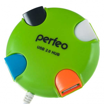USB Разветвитель PERFEO PF-VI-H020, 4 Port Green (PF_4286) (1/100)