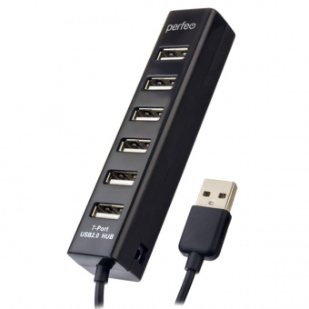 USB Разветвитель PERFEO PF-H035, 7 Port Black (PF_C3227) (1/200)