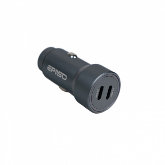 Зарядное устройство USB EPILSO EPD-CA105 60Вт авто (USB-C x2) серый (1/100)