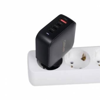 Зарядное устройство USB EPILSO EPD-PA230 100Вт GaN (USB-C x3, USB-A) чёрный (1/40)