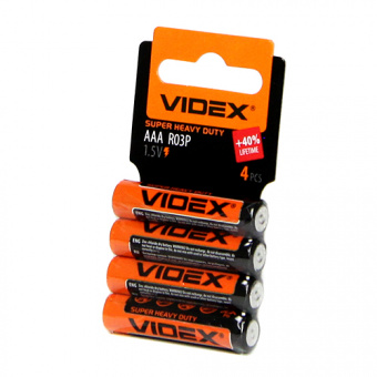 Элементы питания VIDEX R3/AAA 4pcs SHRINK CARD (60/1440)