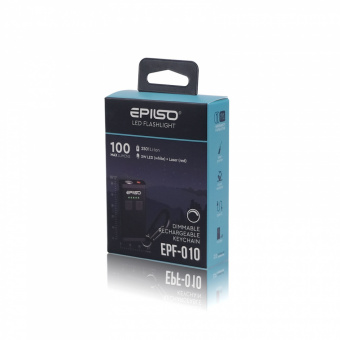 Фонарь EPILSO EPF-010 (брелок, 1LEDx3W, 1x250mAh, 5В (USB), металл/пластик, лазер)  (1/100)