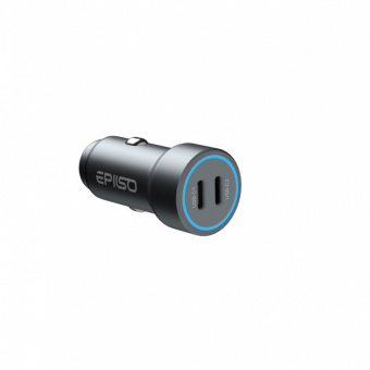Зарядное устройство USB EPILSO EPD-CA105 60Вт авто (USB-C x2) серый (1/100)