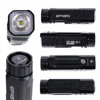 Фонарь EPILSO EPF-500 (карманный, Luminus SST40, 10W, 1x4000mAh, 5В (USB), металл, аккум. 21700)  (1/40)