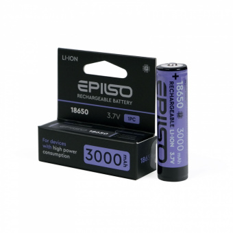 Аккумулятор EPILSO 18650 3000mAh 3.7V 1pcs/box с защитой (1/20/160)