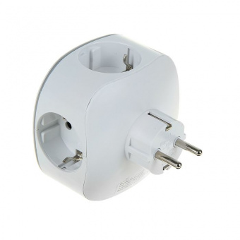 Сетевой переходник ЭРА 3e-USB-2A, с заземл.,3 гнезда + 2xUSB 2100mA, белый (1/6/36)