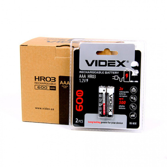 Аккумулятор VIDEX HR03/AAA  600mAh 2BL (2/20/200)