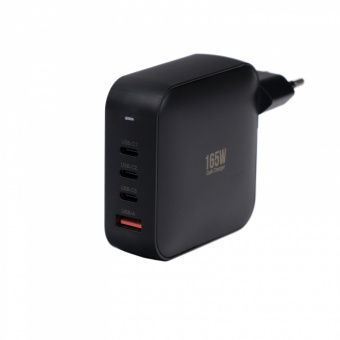 Зарядное устройство USB EPILSO EPD-PA235 165Вт GaN (USB-C x3, USB-A) чёрный (1/40)