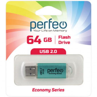 USB2.0 флеш-накопитель PERFEO 64GB E01 Green economy series (1/10)