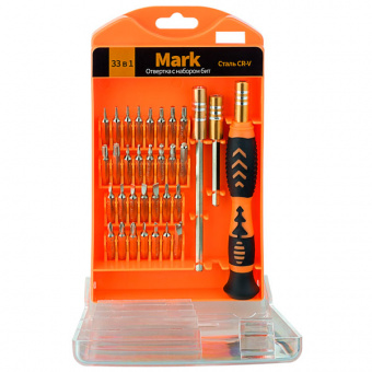 Отвёртка PERFEO PF_A4872 набор Mark с набором бит (насадок) 33 в 1 (1/50)