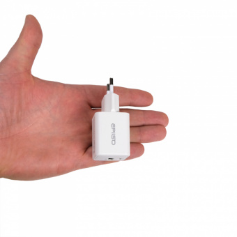 Зарядное устройство USB EPILSO EPD-PA205 20Вт GaN (USB-C, USB-A) белый (1/50)