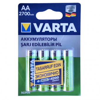 Аккумулятор Varta HR6/AA 2700mAh 4BL (57063) (4/40)