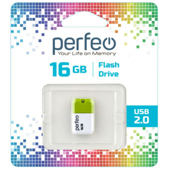 USB2.0 флеш-накопитель PERFEO 16GB M04 Green (1/10)