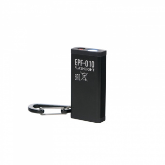 Фонарь EPILSO EPF-010 (брелок, 1LEDx3W, 1x250mAh, 5В (USB), металл/пластик, лазер)  (1/100)