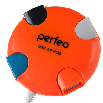 USB Разветвитель PERFEO PF-VI-H020, 4 Port Orange (PF_4287) (1/100)
