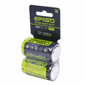 Элементы питания EPILSO R20/D 2 Shrink Card 1.5V (24/288)