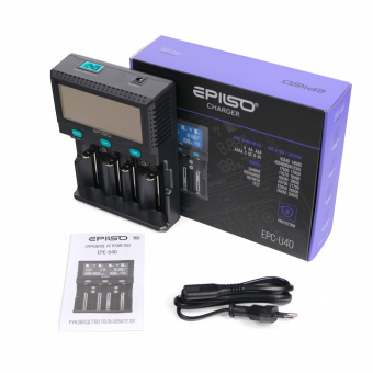 Зарядное устройство  EPILSO EPC-U40 (пустое, 1-4х 10340, 14500, 16340, 18650, 32650, A, AA, AAA, C, D, 9V) (1/24)