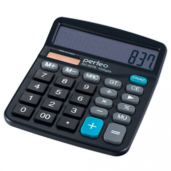 Калькулятор PERFEO PF_3286, 12-разр., бухгалтерский, чёрный, GT (SDC-837B) (1/20)