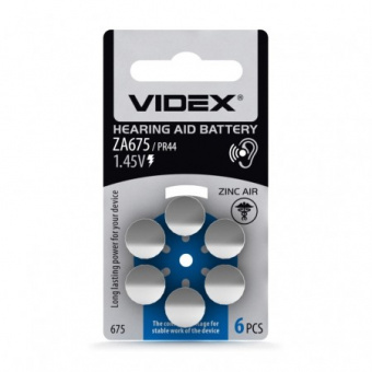 Элементы питания VIDEX ZA675 (PR44) 6BL воздушно-цинковые (6/60/600/3000) 