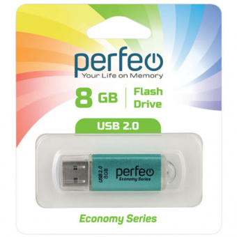 USB2.0 флеш-накопитель PERFEO 8GB E01 Green economy series (1/10)